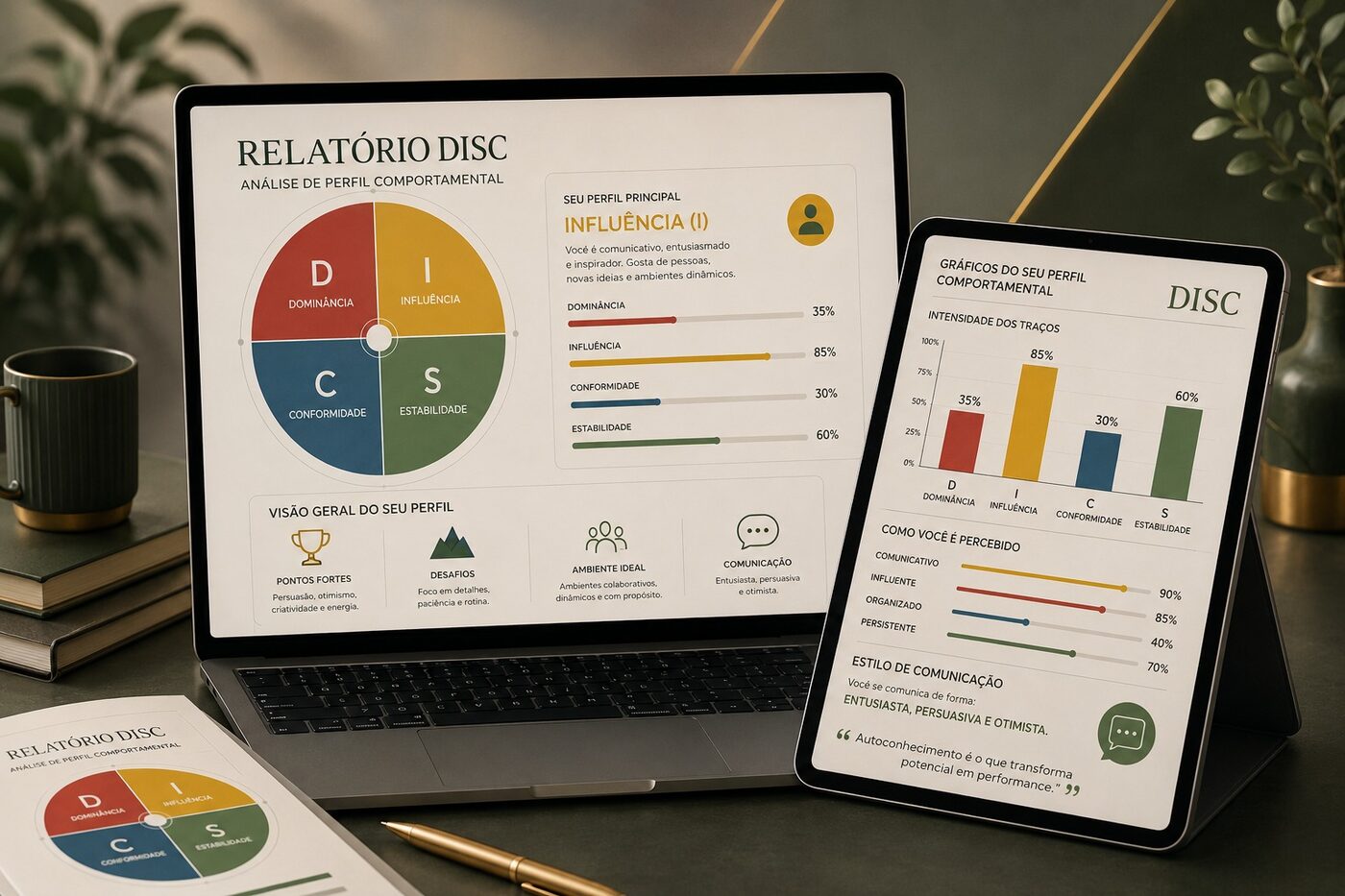 Exemplo de relatório DISC — análise de perfil comportamental